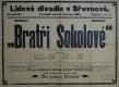 Praha-Břevnov, Lidové divadlo, Bratři Sokolové - plakát, 1905