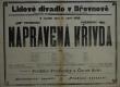 Praha-Břevnov, Lidové divadlo, Napravená křivda - plakát, 1906