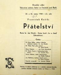 Frenštát pod Radhoštěm, Sokol, Přátelství - program, 1948