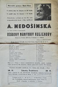 Brno, Slavoj, Vdavky Nanynky Kulichovy - plakát , 1942