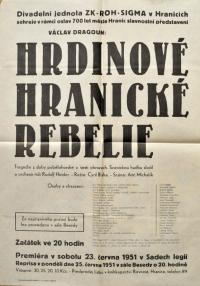 Hranice, DS ZK ROH Sigma, Hrdinové hranické rebelie - plakát, 1951