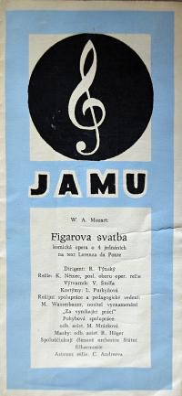 Brno, Svatoboj, Operní studio, Figarova svatba - program, 1962