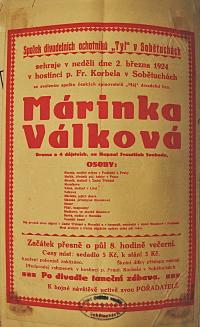 Sobětuchy, Tyl, Márinka Válková - plakát, 1924