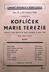 Praha-Kobylisy, Lidové divadlo, Koflíček Marie Terezie, 1946