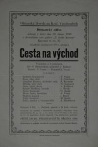 Praha-Vinohrady, Občanská beseda, Cesta na východ - plakát, 1930