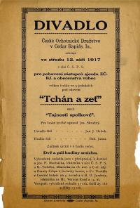 Cedar Rapids, Ochotnické družstvo, Tchán a zeť - program, 1917