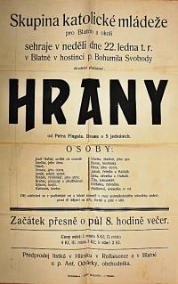 Blatno, Katolická mládež, Hrany - plakát, 1922