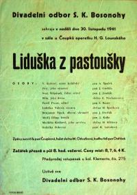 Bosonohy, Sportovní klub, Liduška z pastoušky - plakát, 1941