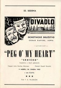 Cedar Rapids, Ochotnické družstvo, Peg mého srdce - program, 1952