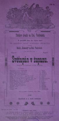 Praha-Vinohrady, Beseda Komenský, Světapán v županu - plakát, 1901