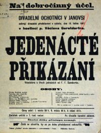 Janoves, Divadelní ochotníci, Jedenácté přikázání - plakát, 1907