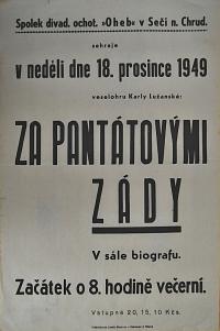 Seč, Oheb, Za pantátovými zády - plakát, 1949