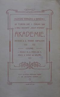 Brněnec, Hudební a ochotnický kroužek, Akademie - progarm, 1905