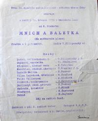 Žďár na Sázavou, Strana socialistická, Mnich a baletka - program, 1935