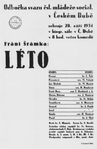 Český Dub, Čs. strana socialistická / mládež, Léto - plakát, 1934