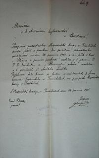 Tuněchody, Hospodářská beseda, Blázinec v I. poschodí, 1901