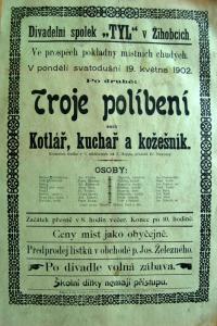 Žihobce, Tyl, Troje políbení - plakát, 1902